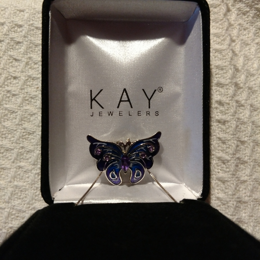 Amethyst Butterfly Necklace
